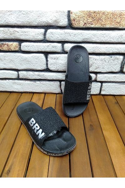Brn Home Brn Soft Sole Unisex Αντιολισθητικές Πολύχρωμες Παντόφλες Μοντέλα - Μαύρο
