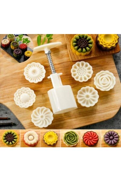 Şenhomee Buy 5 Pay 4 Press-On Mooncake Kopat Set 7 Pieces Cookie Mold
