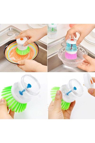 AKCAKESE 3 Pieces of Practical Blur Brush with Detergent - with Tank and Button