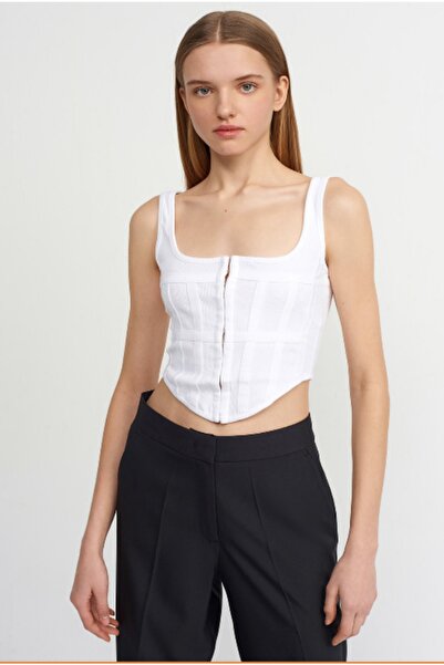 Dilvin White Corset Top