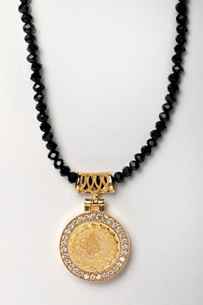 aytekgold Tuğralı Safir Taşlı Kolye 8 Ayar (0,50 GRAM)