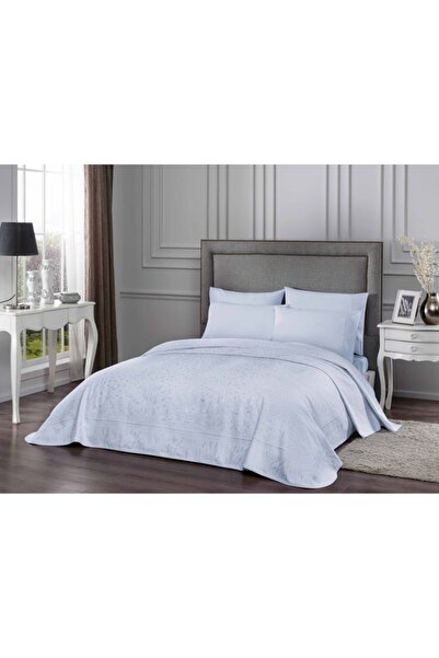 Taç Palina Mavi Çift Kişilik Pike Takımı Jakar Pike Takımı