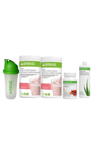 Herbalife Başlangıç Seti-27 2 Ahududulu Shake 50g Şeftali Çay Aleo Içecek Shaker