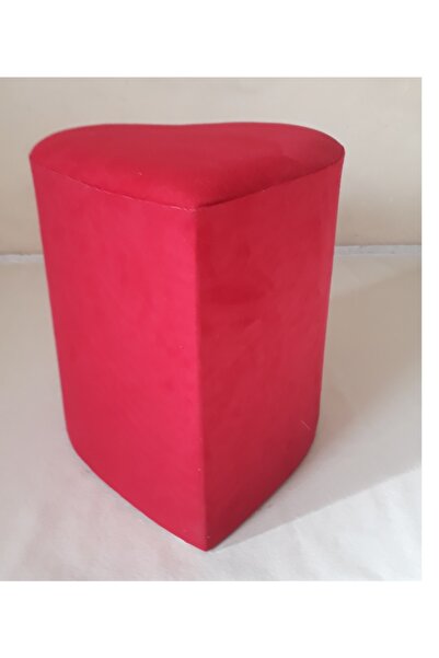 ne-sil home furniture Silinebilir Kumaş Kaplama Kalpli Ayaklı Puf 40x40x30