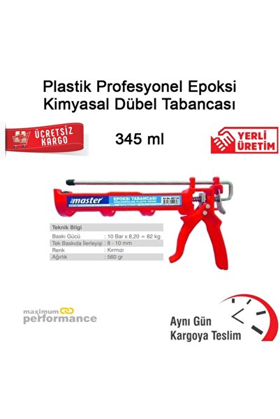 Master Plastik Profesyonel Epoksi Kimyasal Dübel Tabancası 345 Ml