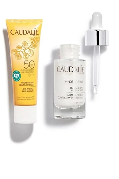 Caudalie Vinoperfect Leke Karşıtı Serum 30 Ml + Yaşlanma Karşıyı Spf 50 Güneş Kremi 20 Ml