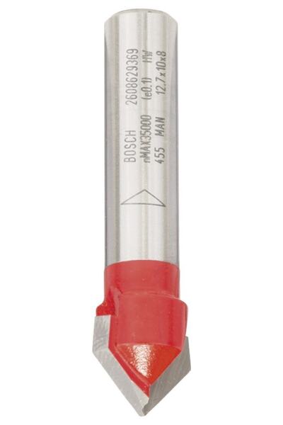 Bosch Expert Serisi Ahşap İçin Çift Oluklu Sert Metal V Kanal Freze 8x12.7x44.5 mm