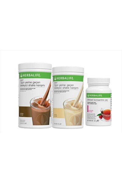 Herbalife Başlangıç Seti-4 Vanilyalı Shake Çikolatalı Shake 50g Ahududulu Çay