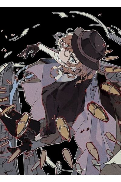 Universal Nakahara Chuuya Tablo Ahşap Poster Dekoratif