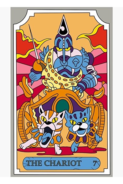 Universal Chariot Jojo Tarot Kartı - Hd Tablo Ahşap Poster Dekoratif