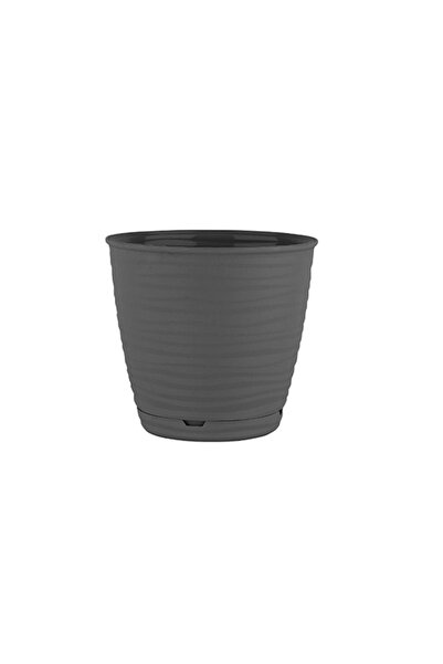 Kumbaraavm Desenli Sahra Saksı 5.8 Litre, Antrasit Bahçe Balkon Saksı No:5