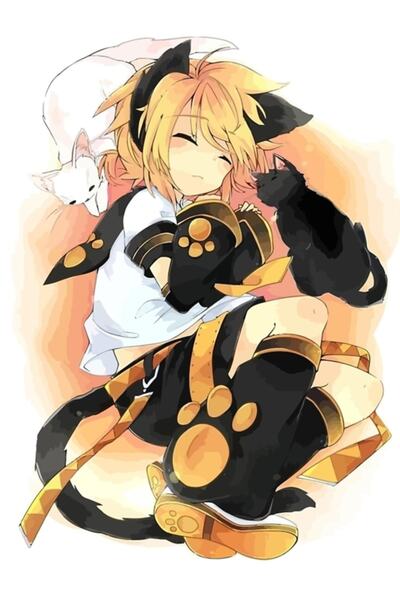 Universal Διακοσμητική ξύλινη αφίσα ζωγραφικής Kagamine Len