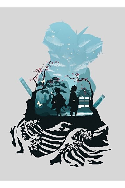 Universal Giyu Tomioka Demon Slayer Tablo Ahşap Poster Dekoratif