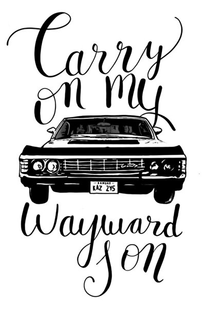 Universal Supernatural - Yolsuz Oğluma Devam Et Tablo Ahşap Poster Dekoratif