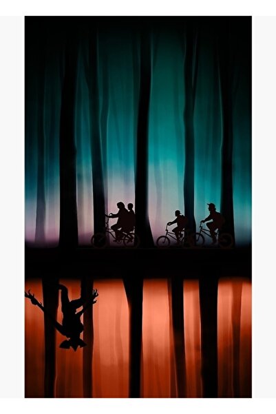 Universal Stranger Things Tablo Ahşap Poster Dekoratif