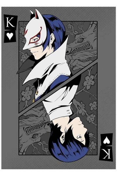 Universal Persona 5 Fox Card Tablo Ahşap Poster Dekoratif