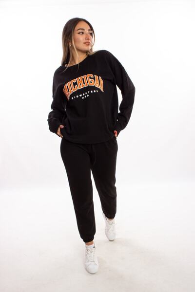 blackbonds Siyah Oversize Mıchıgan Sweatshirt