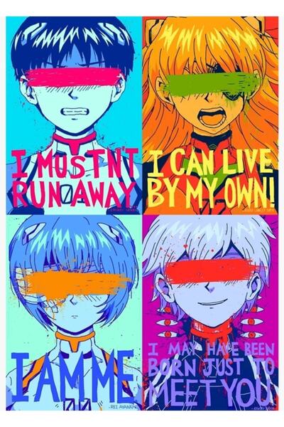Universal Poster decorativ din lemn cu pictură Neon Genesis Evangelion