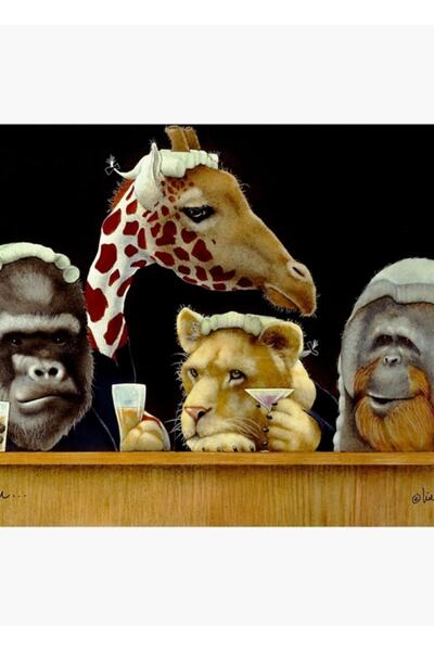 Universal Will Bullas Art Print Bar Exam... Ξύλινη διακοσμητική αφίσα με ζωάκ...