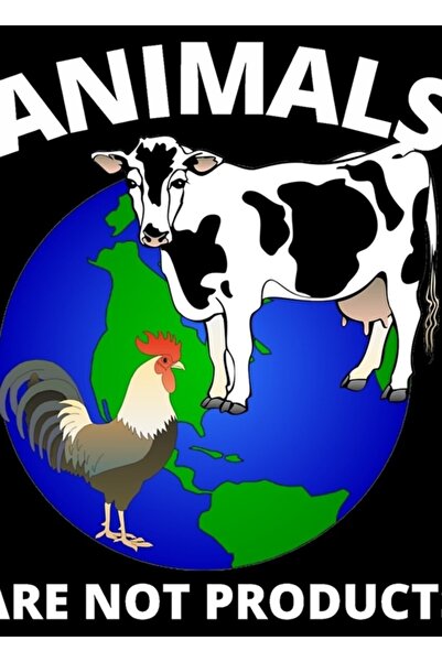 Universal Τα ζώα δεν είναι προϊόντα, Λευκό Κείμενο - Ξύλινη Διακοσμητική Αφίσ...
