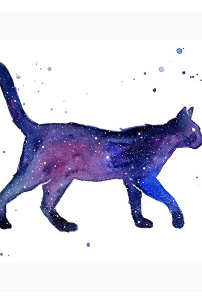 Universal Διακοσμητική ξύλινη αφίσα Space Cat Painting