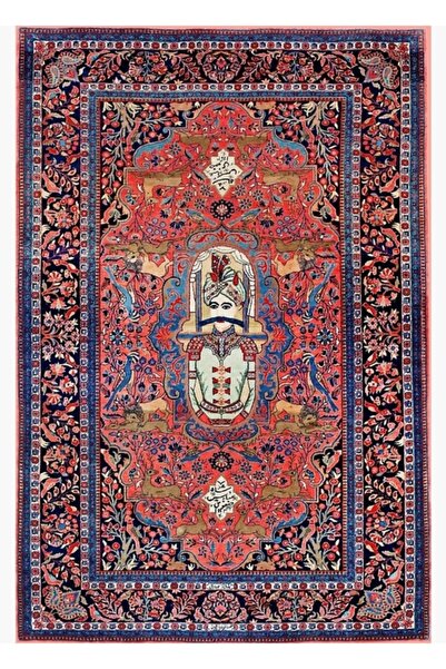 Universal Antik Şah Abbas I Iran Halısı Tablo Ahşap Poster Dekoratif