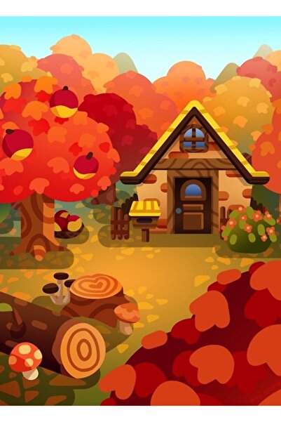 Universal Πολύχρωμη Ξύλινη Διακοσμητική Αφίσα Σπιτιού με θέμα το Φθινοπωρινό ...