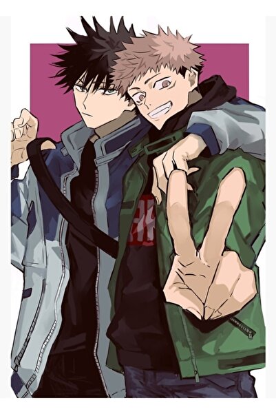 Universal Μεγκούμι και Ιτατόρι - Ξύλινη Διακοσμητική Αφίσα Ζωγραφικής Jujutsu...