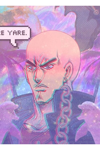 Universal Seapunk Vaporwave Jotaro Tablo Ahşap Poster Dekoratif
