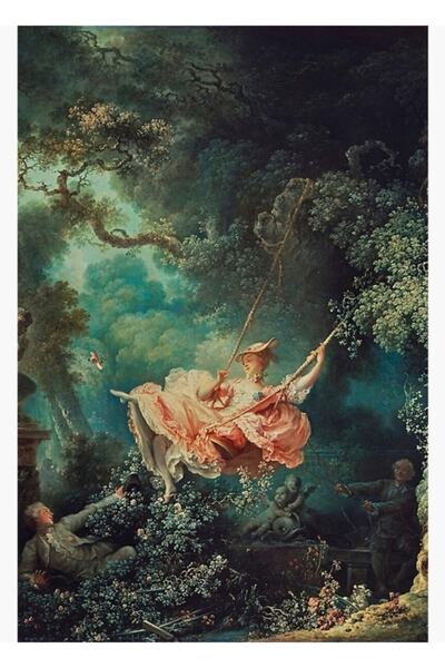 Universal Tablou decorativ din lemn cu leagăn, de Jean-Honoré Fragonard