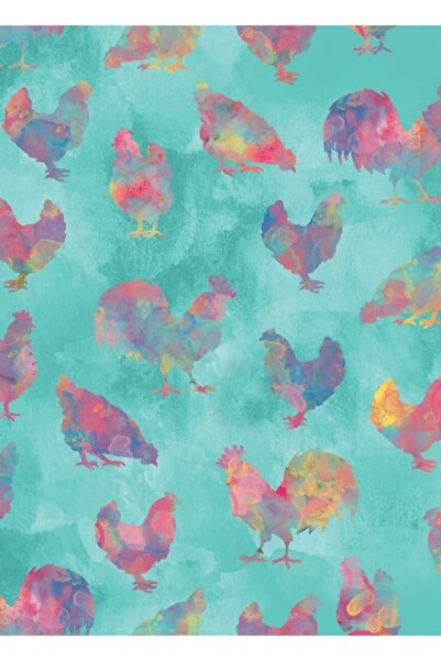 Universal Tablou cu pui curcubeu, poster decorativ din lemn