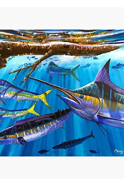 Universal Επιτραπέζια ξύλινη διακοσμητική αφίσα "Κυνηγός Μαρλίνων "