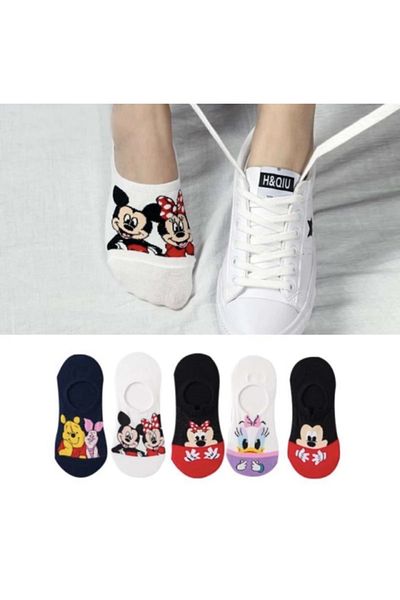 footmania Комплект от 5 чифта дамски многоцветни балерини невидими маратонки