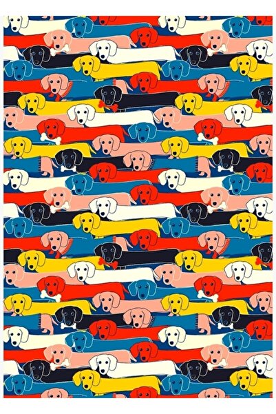 Universal Model cu câini drăguți colorați, 2 tablouri, poster decorativ din lemn