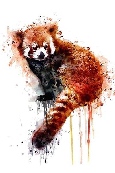 Universal Poster decorativ din lemn cu panda roșu