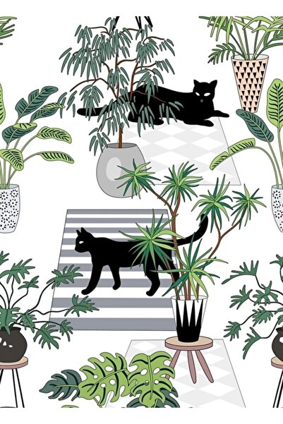 Universal Poster decorativ din lemn cu pisici cu model interior