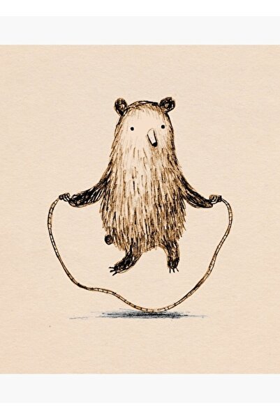 Universal Poster decorativ din lemn Jumping Bear Tableau