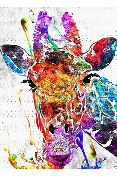 Universal Poster decorativ din lemn cu girafă în stil grunge