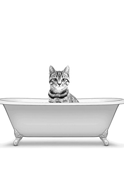 Universal Γάτα, Τέχνη για το μπάνιο, Τέχνη τοίχου για το μπάνιο, Παιδική τέχν...