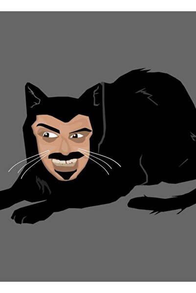 Universal Pisica Vlad (Gri) Tablou Poster din lemn decorativ