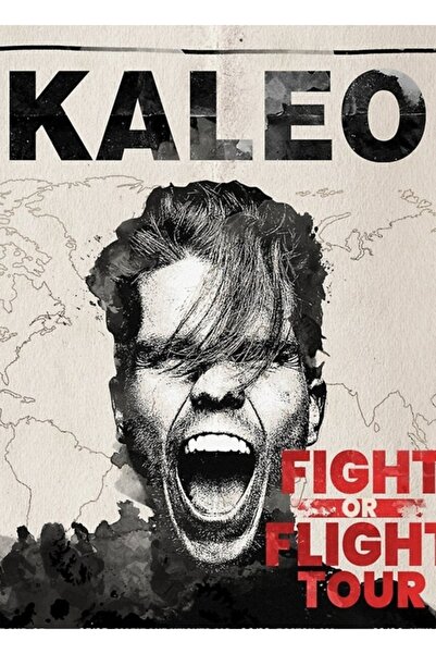 Universal Декоративен дървен плакат за маса с музикална група Калео Тур