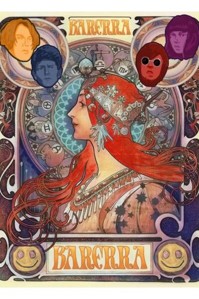 Universal Διακοσμητική ξύλινη αφίσα σε στυλ vintage ψυχεδελικής αφίσας Barerra