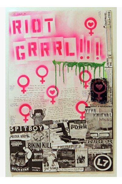 Universal Διακοσμητική ξύλινη αφίσα Riot Grrrl