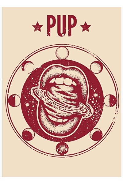 Universal Pup - Poster decorativ din lemn cu logo vintage