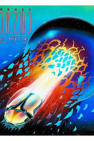 Universal Декоративен дървен плакат с оранжева рисунка на група Journey за  "...