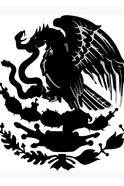 Universal Stema neagră a Mexicului - Escudo mexican pictat, poster decorativ ...