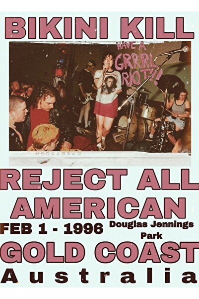 Universal Bikini Kill All American Gold Coast Reddet Tablo Ahşap Poster Decor...