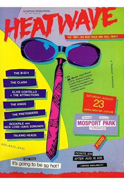 Universal 1980 Фестивал  "Гореща вълна " Декоративен дървен плакат-табло