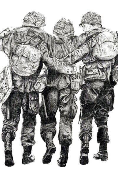 Universal Poster decorativ din lemn cu tematica „Band Of Brothers”