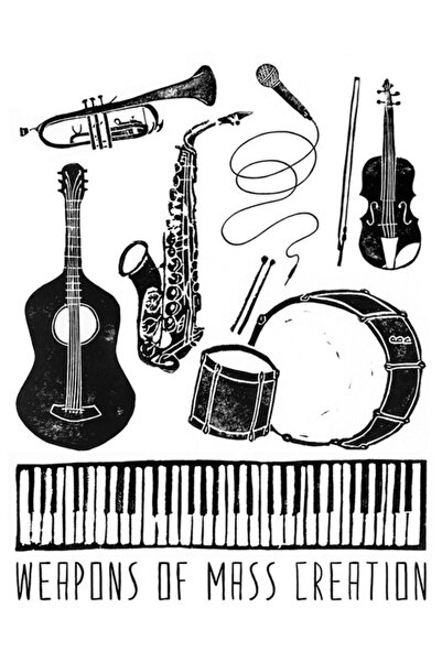 Universal Όπλα Κοινοτικής Δημιουργίας - Ξύλινη Αφίσα Μουσικής Ζωγραφικής Διακ...